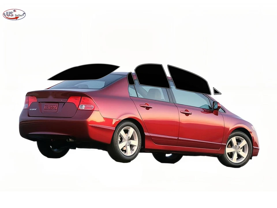 Kit de película de tinte de ventana de 2 capas precortada personalizada computarizada para TODOS los Honda Civic sedán Foto 4 de 4