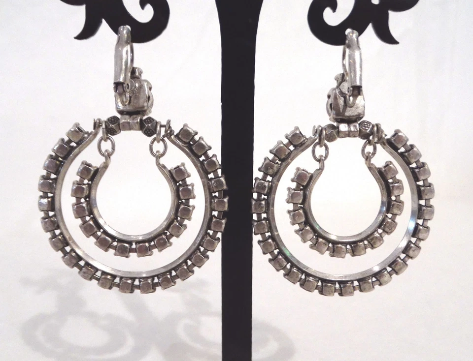 Boucles d'oreilles dans le goût de Poggi cristaux jonquil et pacific opal - Photo 4/4
