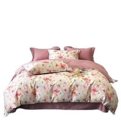 Bohemian Pastoral Flowers Cotton Bedding Set Flat Sheet/Fitted sheet Duvet Cover