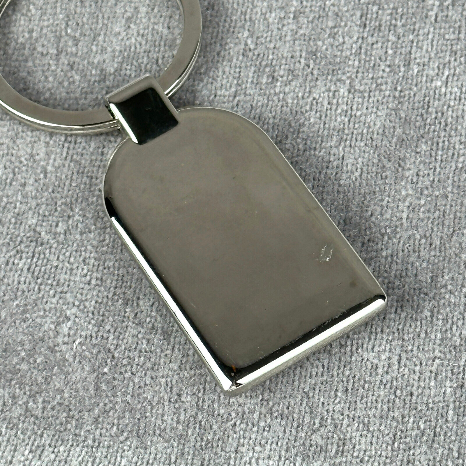 Key Chain Chrome Rectangular Round Abalone Circle… - image 4