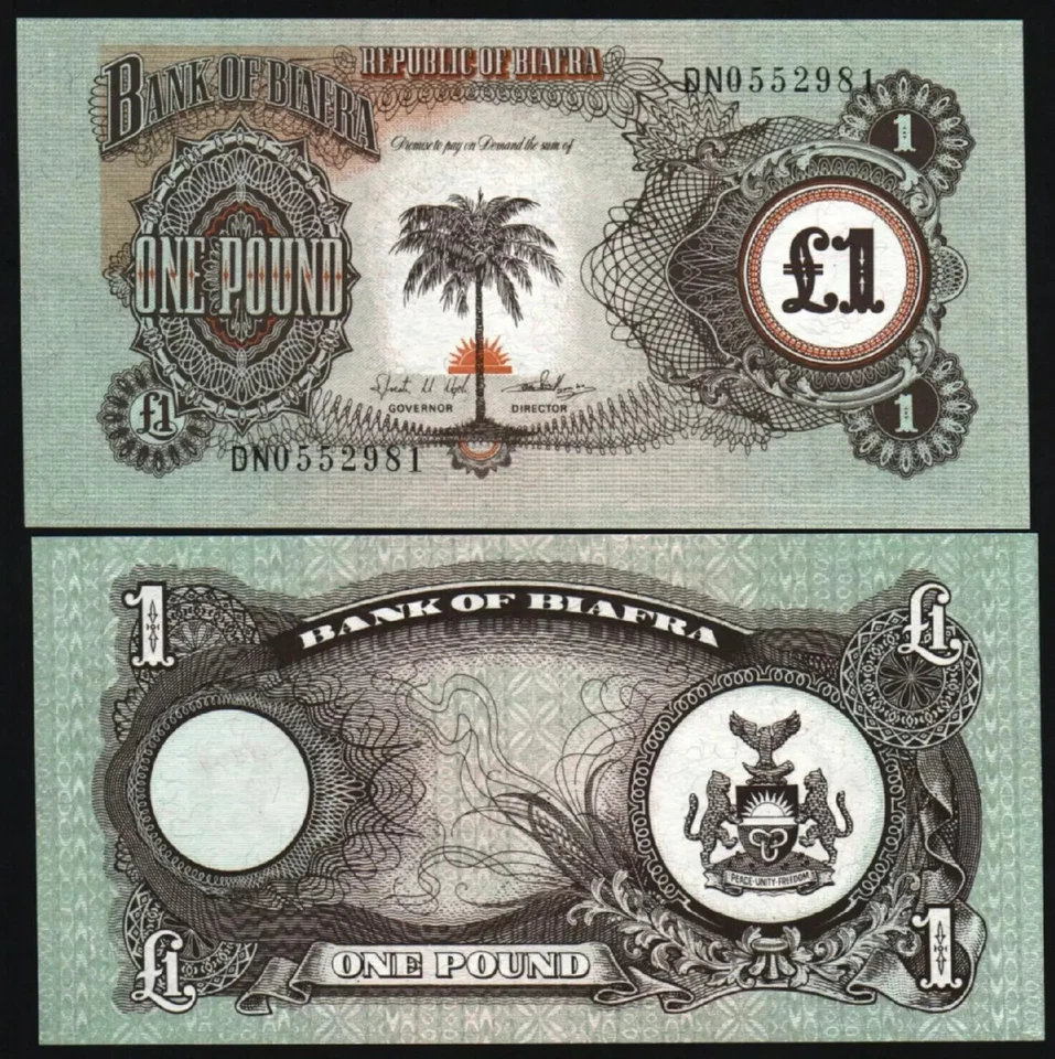 BIAFRA £1 POUND P-5 1968-1969 x 100 Pcs BUNDLE Pack Lot NON EXIST COUNTRY NOTE - Image 3 of 4