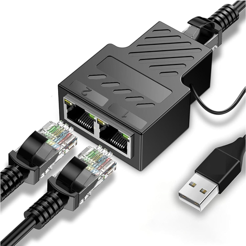 RJ45 Adapter Splitter Verteiler 8P8C Ethernet LAN Netzwerkkabel Kabel CAT5 CAT6 - Bild 10 von 10