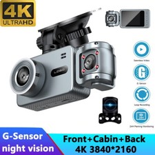 3 Channel Car Dash Cam HD 4K WiFi DVR Video Driving Recorder W/ G-Sensor New