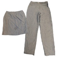More Dash Than Cash 2 Pc Skirt Pants Set Womens 8 Plaid Pleated Dress Slacks