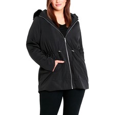 Evans Womens Faux Fur Trim Lightweight Cold Weather Anorak Jacket Coat Bhfo 3748