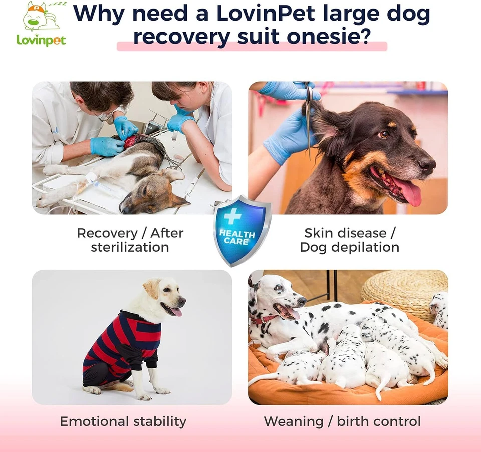 LovinPet Pet Pijama Perro Anti Lamidas Body para Herida Abdominal Después de la Cirugía Foto 4 de 4