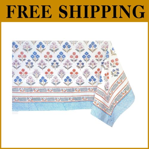 Flora Bloom 100% Cotton Floral Tablecloth - Summer Elegance (60 x 108)