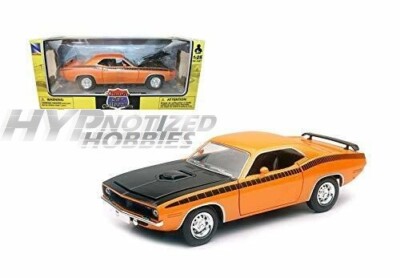 NEW RAY 1:24 1970 PLYMOUTH CUDA DIE-CAST ORANGE 71873* | eBay