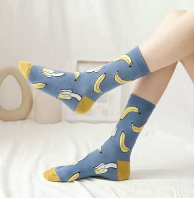 Urban Outfitters Banana Print Crew Socks Unisex Mens Women s Teens NEW 