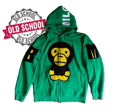 Baby Milo Oversize Print Full Zipper Hoodie / Bape Hoodie Size L