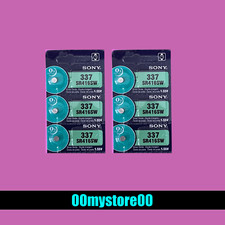 6 SONY 337 EXP 10/2030 Watch Coin Button Cell Battery SR416SW Ships from CA