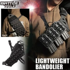 LAYLAX BATTLE STYLE Lightweight Bandolier Black ONE SIZE Adjustable Airsoft