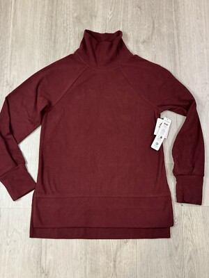 RBX Women s Dark Red Fleece Turtleneck Long Sleeve Sweater XS NWT