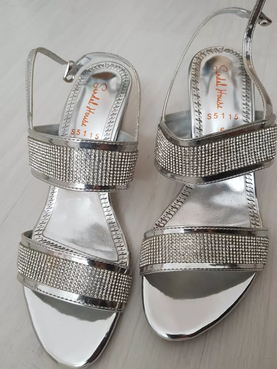 Silver heels hot sale with stones