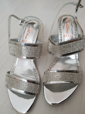 Women Shoes-heels Silver With White Stones | eBay