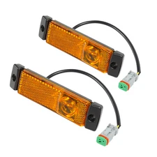 PAIR FIT FOR KENWORTH T880 AMBER SIDE MARKER LED REFLECTOR LIGHT P54-6116