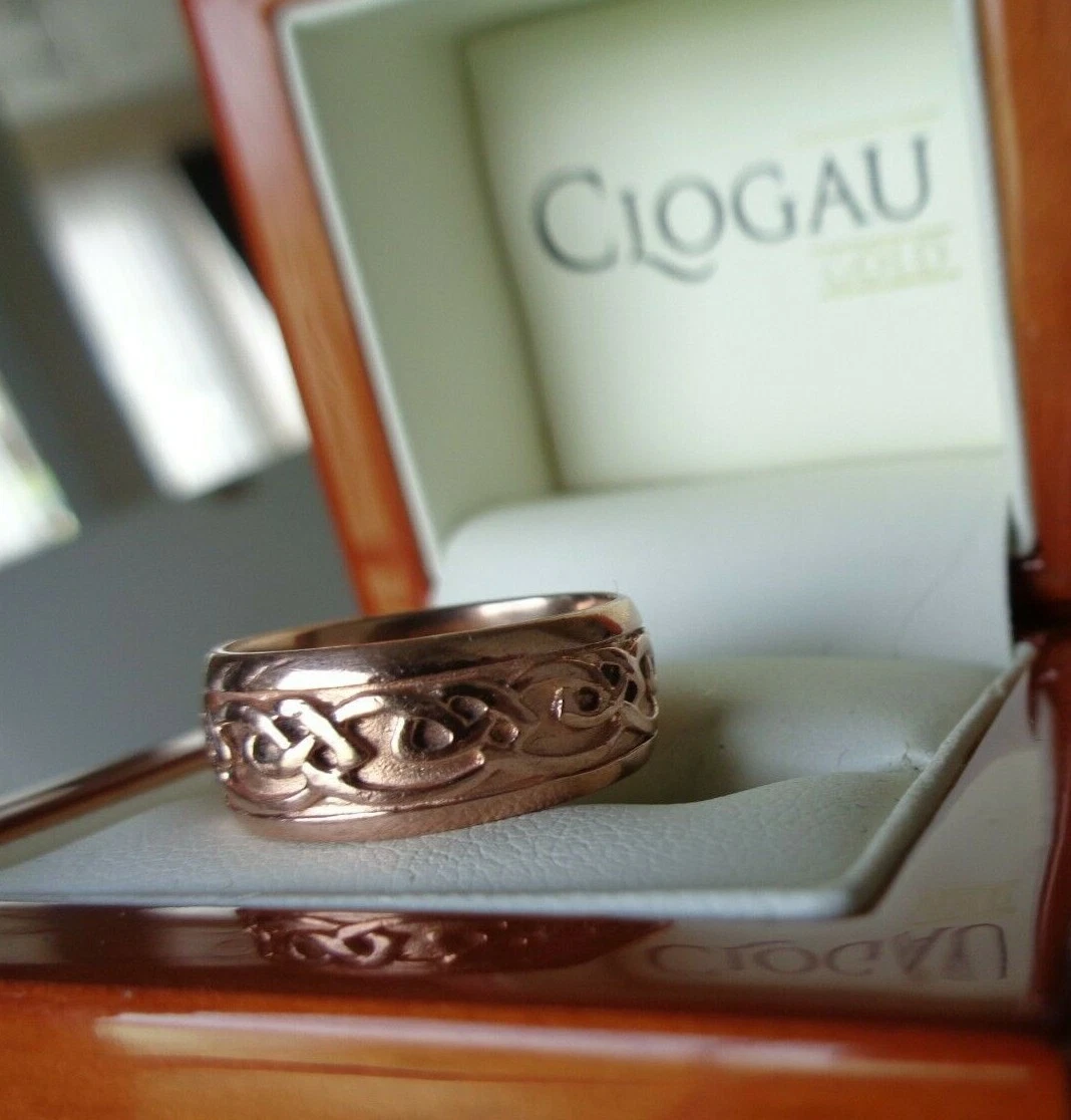 LARGE Clogau Welsh 9ct Rose Gold Celtic Eternal Love Annwyl Ring size O