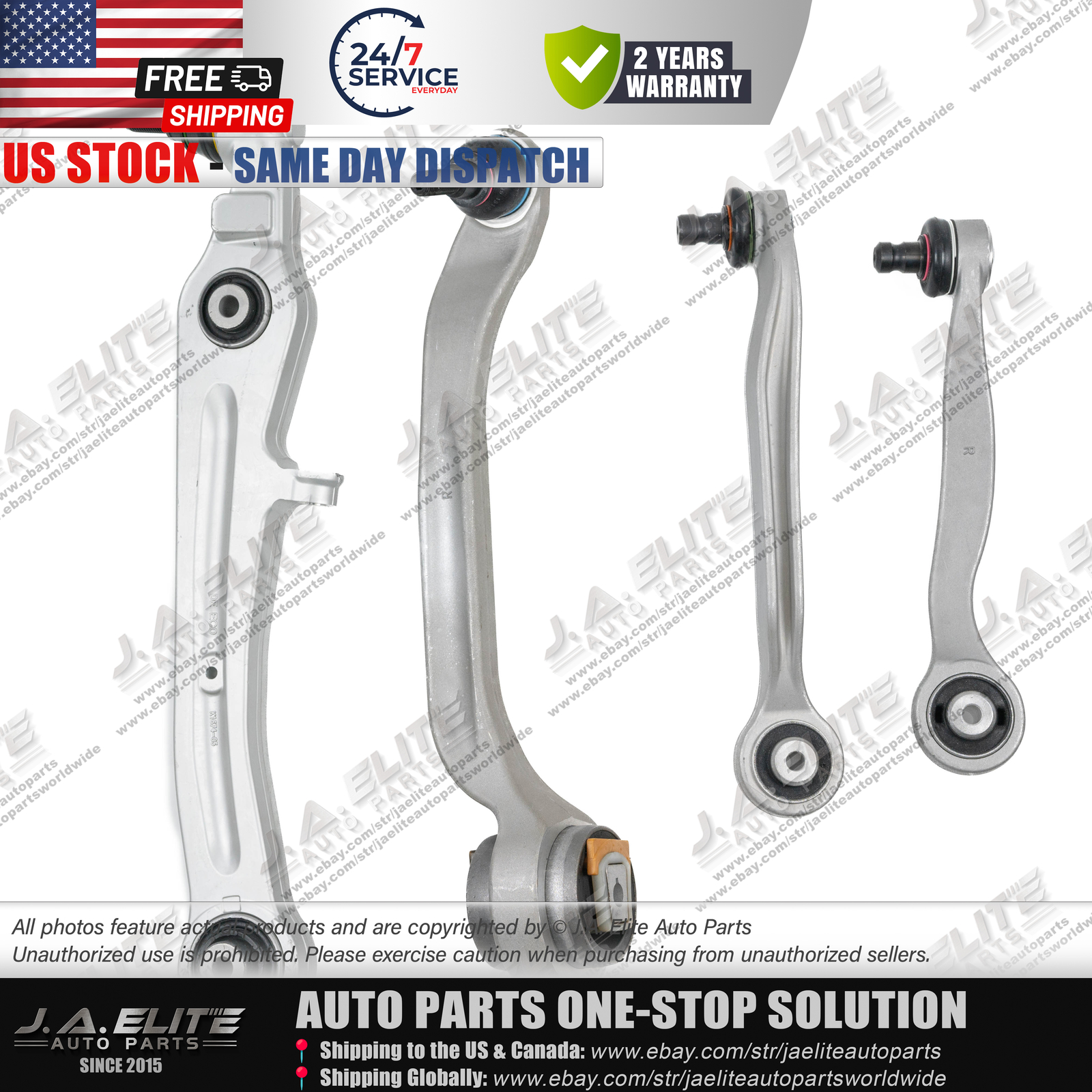 4pcs Right Front Upper & Lower Control Arms fit Bentley Continental Flying Spur