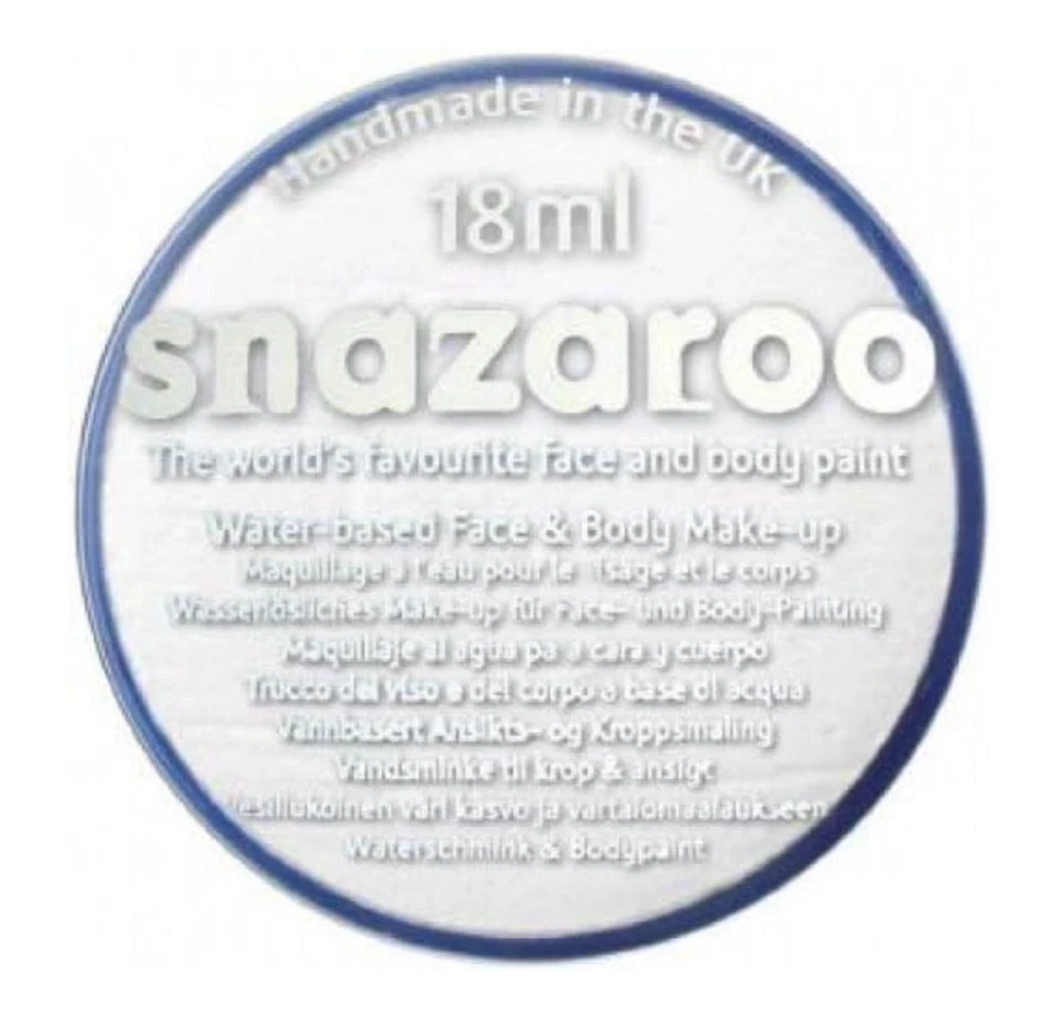 White Snazaroo Face Paint Halloween Make-Up Professional Quality 18ml