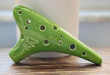Focalink Soprano C 12 Holes Green Ceramic Ocarina - Easy to Learn & Great Gift.