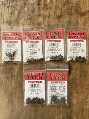 Wapsi Fly Tying Lead Eyes Painted Black Pick From Size SM,MED,LRG