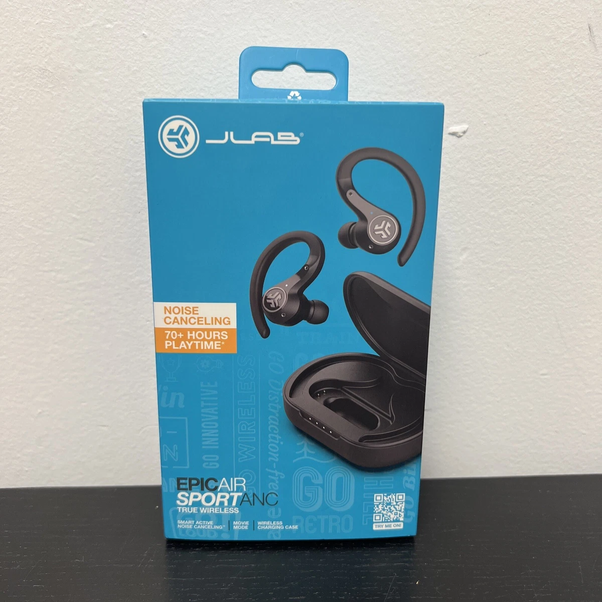 JLab - Epic Air Sport ANC True Wireless Earbuds - Black with Tile
