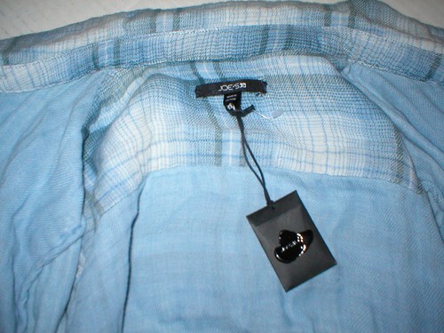 New $158 Womens Designer Joes Jeans Raelee XS Plaid Shirt Top Blue White Soft - Picture 5 of 5