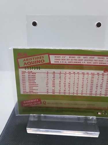 Aristides Aquino Reds 2020 Topps 35th 1985 RC Silver Pack Silver Mojo Auto /299 - Picture 3 of 3