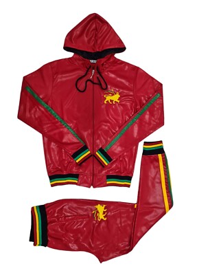 Time Is Money Rasta Streetwear Tracksuit - Men s Zip Up Hoodie & Joggers Set