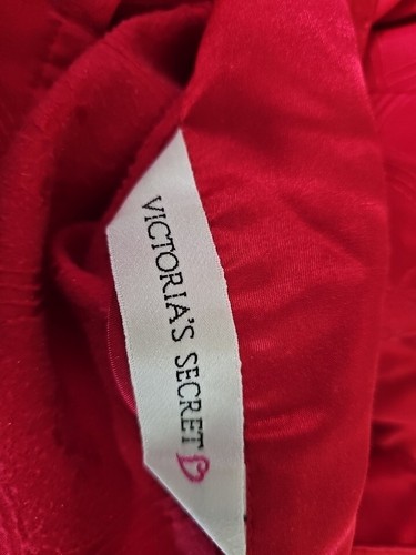 Victoria Secret Pink Heart Label Satin Red Sleep Shirt '90s Floral Medium Cotton - Picture 2 of 11