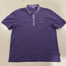 Ted Baker London Polo Shirt Mens 7 Large Purple Short Sleeve Casual