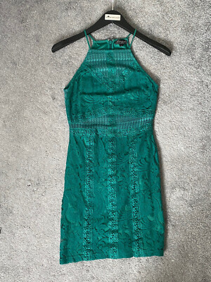 Topshop Womens Green Lace Bodycon Dress, Size 6 | eBay UK