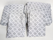 Twin Sz South Point Home Fashions Microfiber 4pc Sheet Set Grey Stamp Medallion