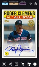 Topps Bunt 1986 SERIES 2 ALL-STAR SIGNATURE Roger Clemens SUPER RARE DIGITAL