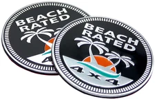 2pc Beach Rated Badge Auto Fender Emblem Sticker 4x4 SUV Truck 6cm 2.36"