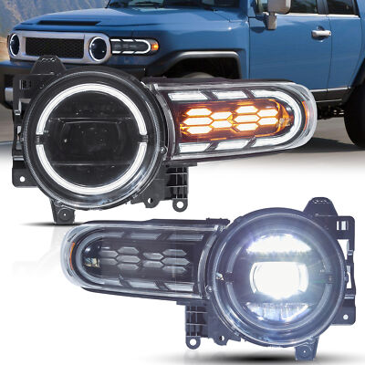 VLAND Full LED Headlights For Toyota FJ Cruiser 2007-17 W/Startup Animation Pair