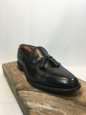 MENS ALLEN EDMONDS GRAYSON BLACK LEATHER TASSEL LOAFERS  display picture 2