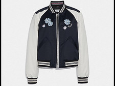 Nwt Authentic Coach Ladies Quilted Embroidered Floral Vasity Jacket Size S