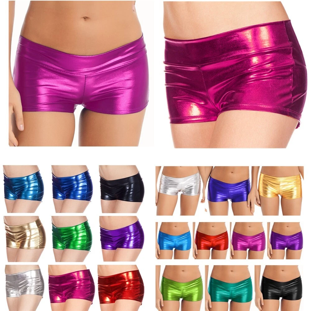 Short top femme brillant