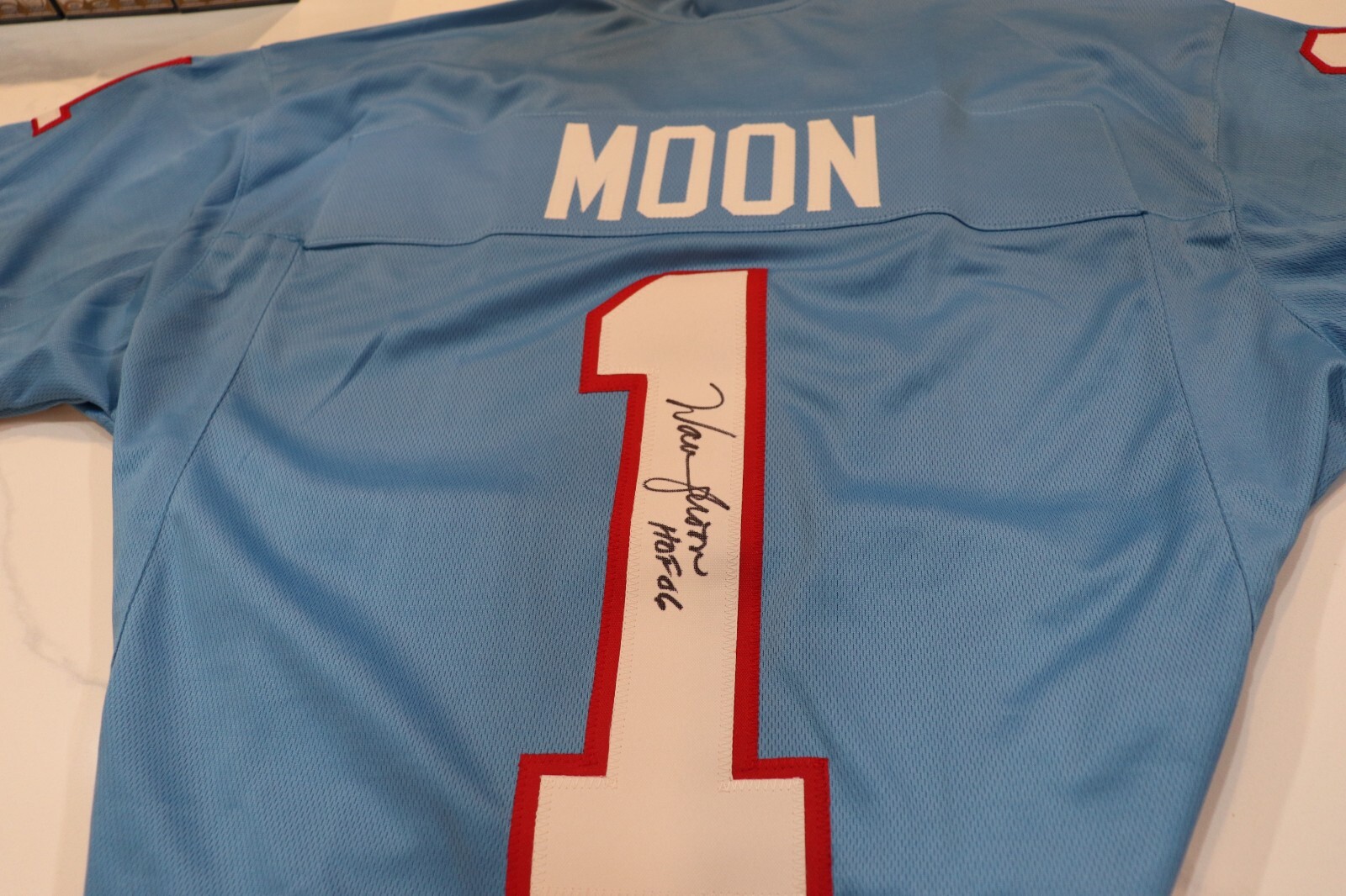 Warren Moon Autographed Signed Houston Oilers - Jersey - Beckett Certified #WV75219 