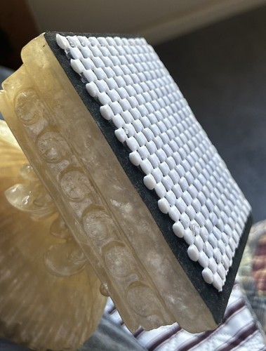Set of 2 Lucite Shell Bookends Speckled Cream Kitschy Nautical Ocean Heavy 8" - Picture 6 of 6