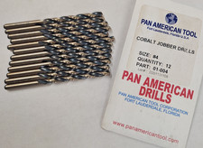 Pan American #4 Cobalt Jobber Drill Bits  12 ...