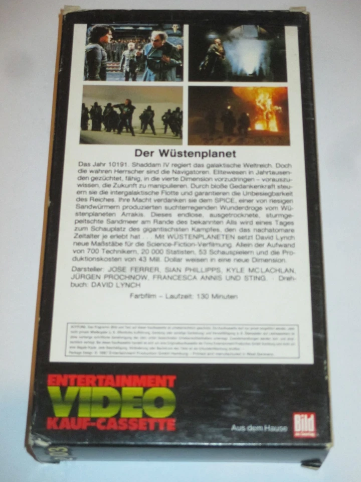 Pappe - DUNE - Der Wüstenplanet - VHS/SciFi/Kyle MacLachlan/Sting - Bild 2 von 2
