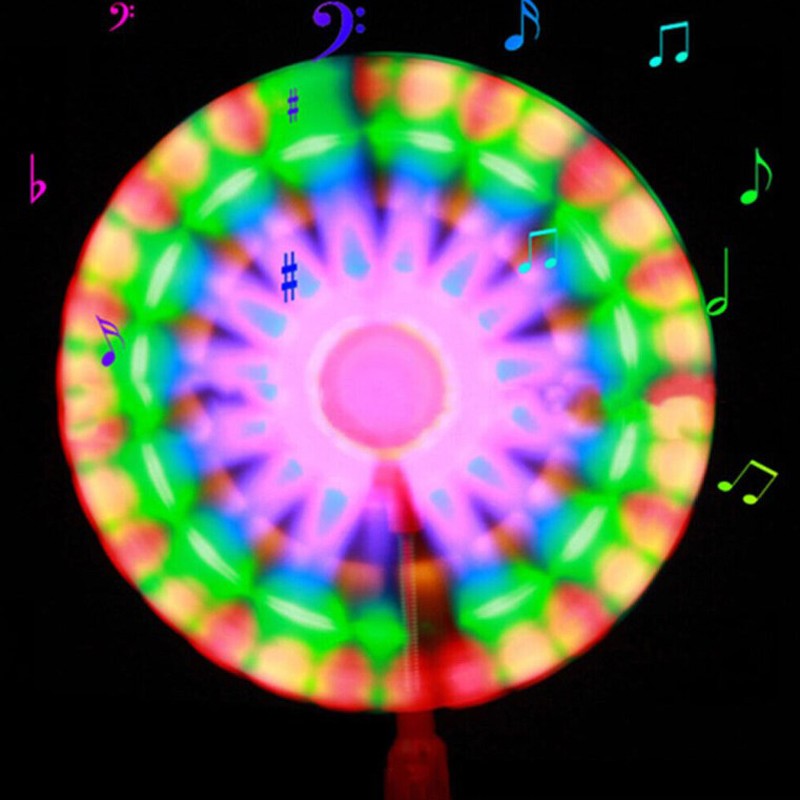 Flashing Light Up LED Spinning Plastic Windmill Pinwheel Wind Spinner ...
