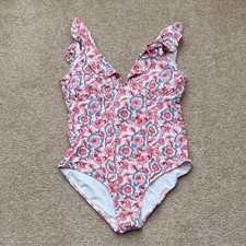 Vineyard Vines Red and Blue Floral Women's One Piece Swimsuit Size Large