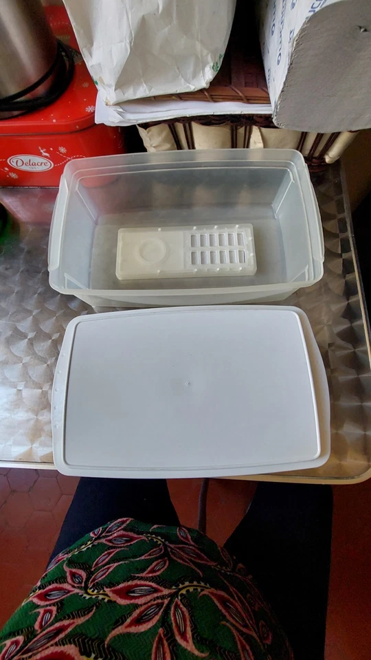  Cloche Plateau à Fromages, Cave à Fromage TEFAL en Plastique Blanc hermétique  - Photo 4/4