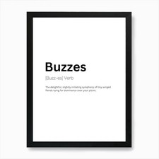 Buzzes Definition Meaning Art Print Framed Wall Art Poster Canvas Print Picture