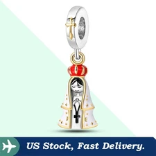 KUNSIR 925 Sterling Silver Madonna Pendant Charm For Bracelet or Necklace DIY