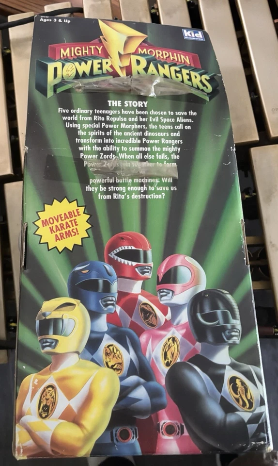 1994 Vintage Mighty Morphin Power Rangers Zach Black Ranger  Plush Kid Dimension - Image 2 of 2