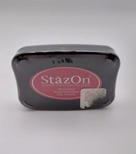 Sealed StazOn Multi-Surface Solvent Ink Pad Blazing Red Tsukineko Fast-drying